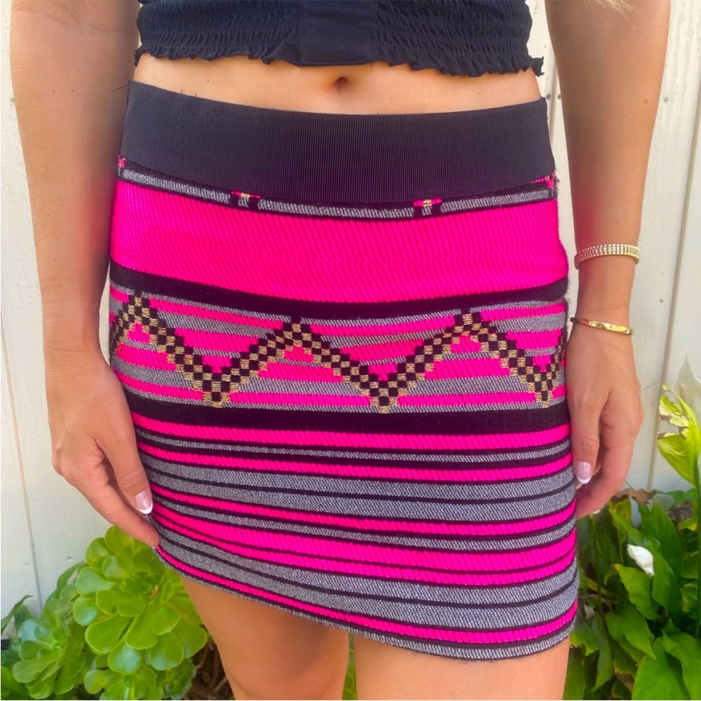 MILLY Woven Tribal Mini Skirt
